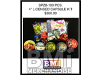 LICENSED BALL PRIZE KIT 4 INCHES - 100 PCS
