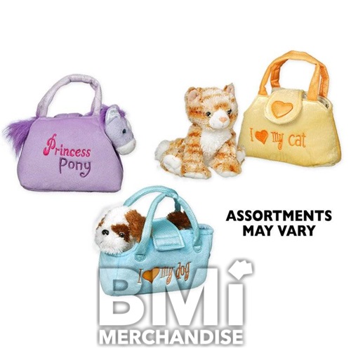 ASSORTED PLUSH ANIMALS IN PURSE