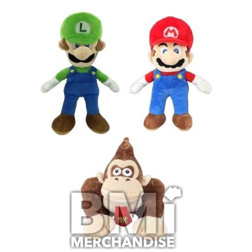 12IN MARIO BROS AND DONKEY KONG PLUSH ASST.