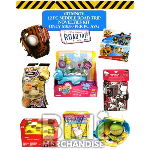 NOVELTY MIDDLE ROAD TRIP KIT - 12 PC